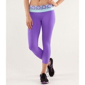 Lululemon Leggings Womens size 4 Purple Run Inspire Crop Leggings